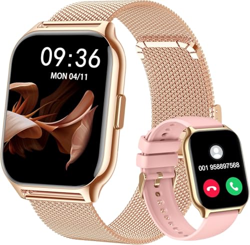 APAUK Reloj Inteligente para Mujer, Hombre, 2,01 Pulgadas, HD, con Llamada Bluetooth, Smartwatch, SpO2, Monitor de sueño, Monitor de Ritmo cardíaco, 100 + Reloj podómetro Deportivo S M A R T Watch
