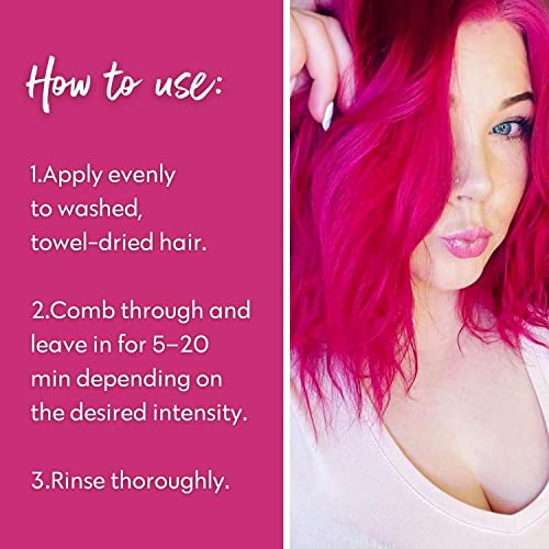 Image of Four Reasons Color Mask INTENSE Fuchsia (27 Colors) - Color Depositing Conditioner - Semi Permanent Pink Hair Dye for Lightened and Colored Hair- 100% Vegan, 6.76 fl oz