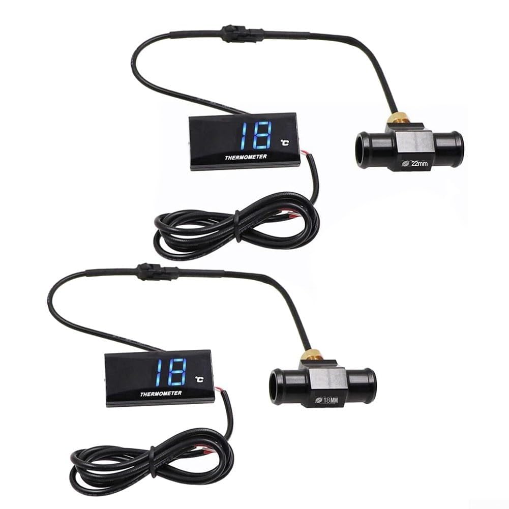 Jauge de température d'eau numérique pour moto avec capteur hygromètre pour véhicules DC 12 V, kit thermomètre étanche pour motos et voitures de course (18 mm)