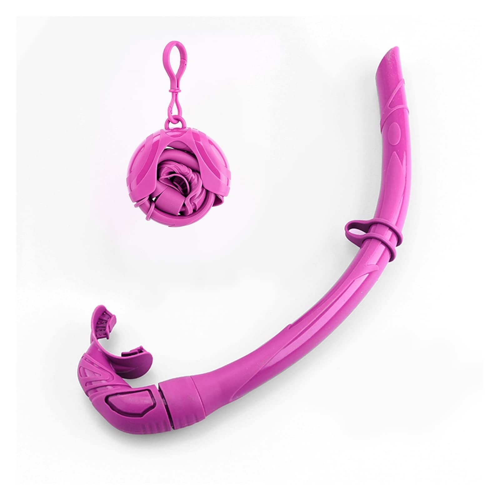 Buceo Snorkel Silicona Tubo de snorkel plegable Snorkel con estuche de almacenamiento compacto Mujeres Hombres enrollados Snorkel Tubo de respiración húmedo for buceo para actividades de buceo y snork