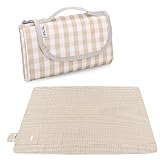 SCIVEI レジャーシート ピクニックマット 大判 150x200cm 3～6人用 折りたたみ 防水 防湿 コンパクト収納 軽量 遠足 運動会 お花見 キャンプ アウトドア チェック柄(コーヒーチェック)[日本語説明書付き]
