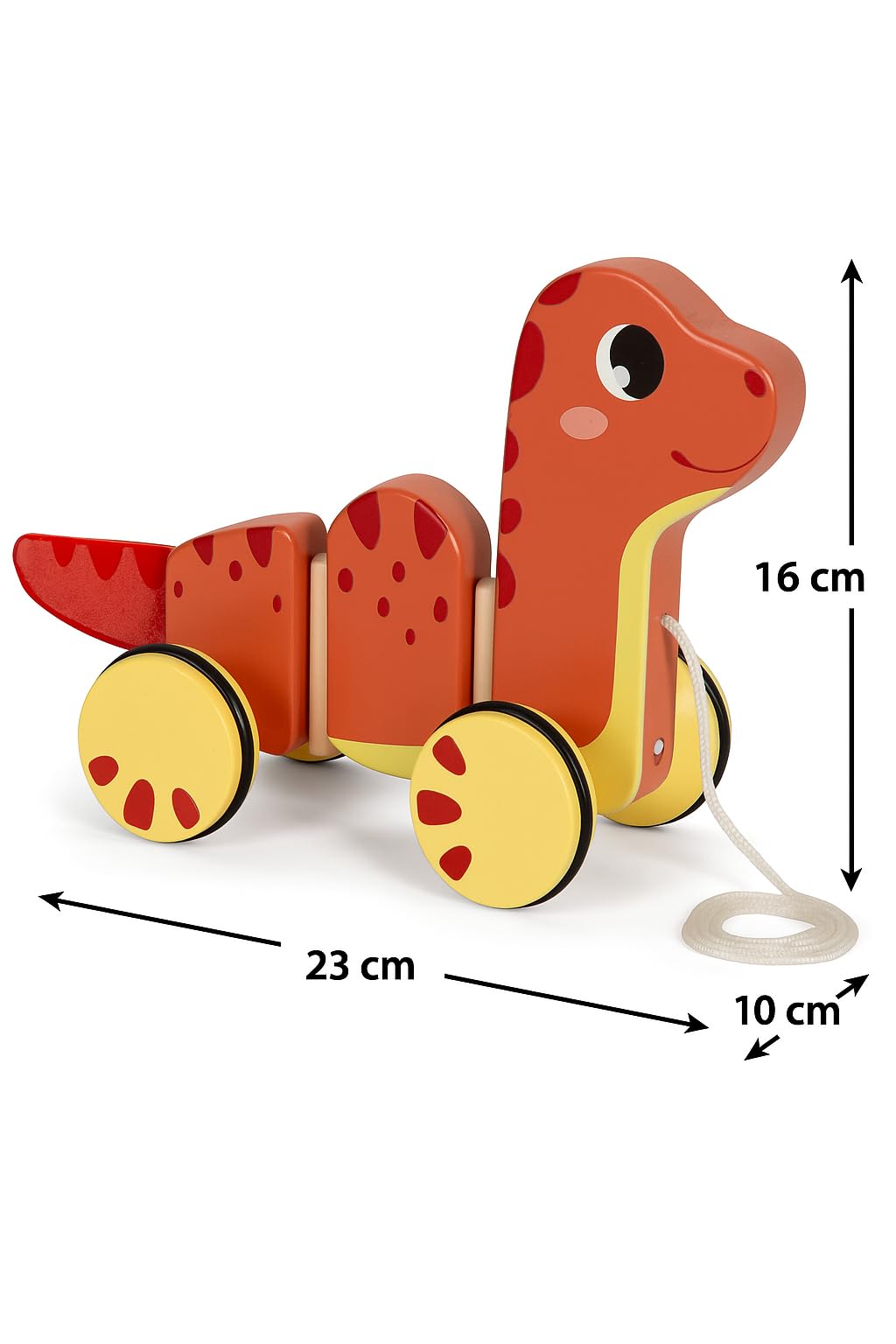 small foot Zwierzę Dino, 100% certyfikowana drewniana zabawka z certyfikatem FSC, dla dzieci od 12 miesięcy, 12613, kolorowy kolor