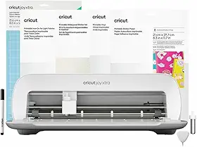 Cricut Joy Xtra - Kit Máquina de corte inteligente, branco - Contém máquina, acessórios e ferramentas. Perfeito para criar adesivos, chaveiros, cartões e muito mais