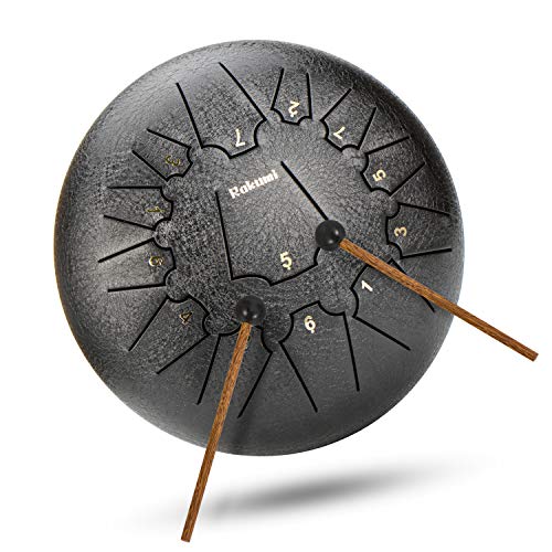 12 Inch 13 Note Titanium Steel Tongue Drum Percussion Instrument Hand Pan Drum with Drum Mallets Carry Bag