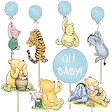 16Pcs Classic Winnie Centerpieces for Baby Shower Decorations Boys Oh Baby Table Centerpieces for Boys Baby Shower Party Decorations