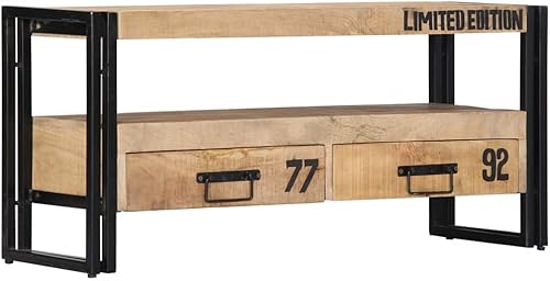 Miniatura 9 de YUHI-HQYD Mueble de TV mesa de TV soporte de TV rústico gabinete multimedia gabinete de TV industrial contemporáneo centro de entretenimiento