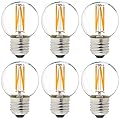 LiteHistory Dimmable g16.5 led Bulb 40W g16 1/2 led Edison Bulb 2700K 4W e26 Globe Light Bulbs for Ceiling Fan,Chandelier,Vanity Light Bulb AC120V 400lm 6Pack