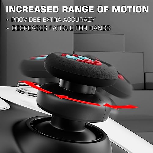 Image of PlayRealm NO FALLING OFF Thumbstick Extender & Silicone Grip Cover 2 Sets for PS5 & PS4 Controller (Joker Black)