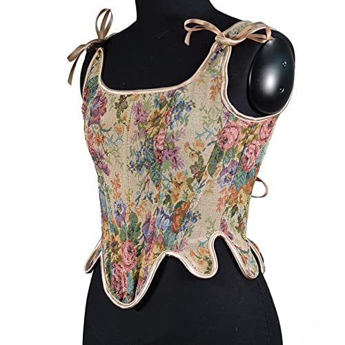 Zcvbocz Womens Sexy Bustier Corset Top Court Vintage Floral Print Vest Y2K Eyelet Lace-Up Fishbone Push Up Strap Crop Tops #TOP6