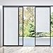 Threehoney 2 Pcs 35 x 110 Inches Temporary Blinds No Tools Cut to Size Fabric Paper Shades Adhesive Privacy Blinds for French Door Sliding Door Window Light Filtering Pleated Shades