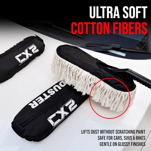 Image of CX2 Car Duster - Lint-Free & Scratch-Free Car Cleaner Brush with Long Handle - Car Dust Cleaner Features Paraffin Wax Coating for Better Cleaning Performance - Car Cleaning Brush for Exterior AeroX