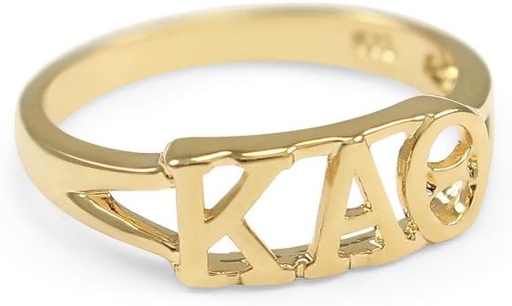 Kappa Alpha Theta 14k Gold Plated Sorority Ring with Greek Letters