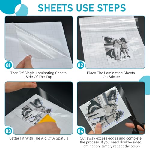 Image of T&W SAME FILM 20 Pack Self Adhesive Laminating Sheets, 4mil, 8 x 11 Inch No Heat Laminating Sheets, Self Sealing Laminating Sheets for Laminator, Round Corner, No Heat, No Machine Needed | Self-Adhesive No Heat Instant Laminating Sheets - Lasting Protection-Dry-Erase Friendly Surface