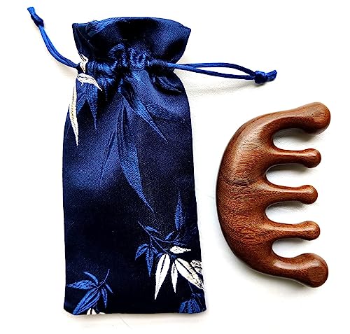 Peine de madera para masaje Gua Sha con dientes anchos miniatura 5