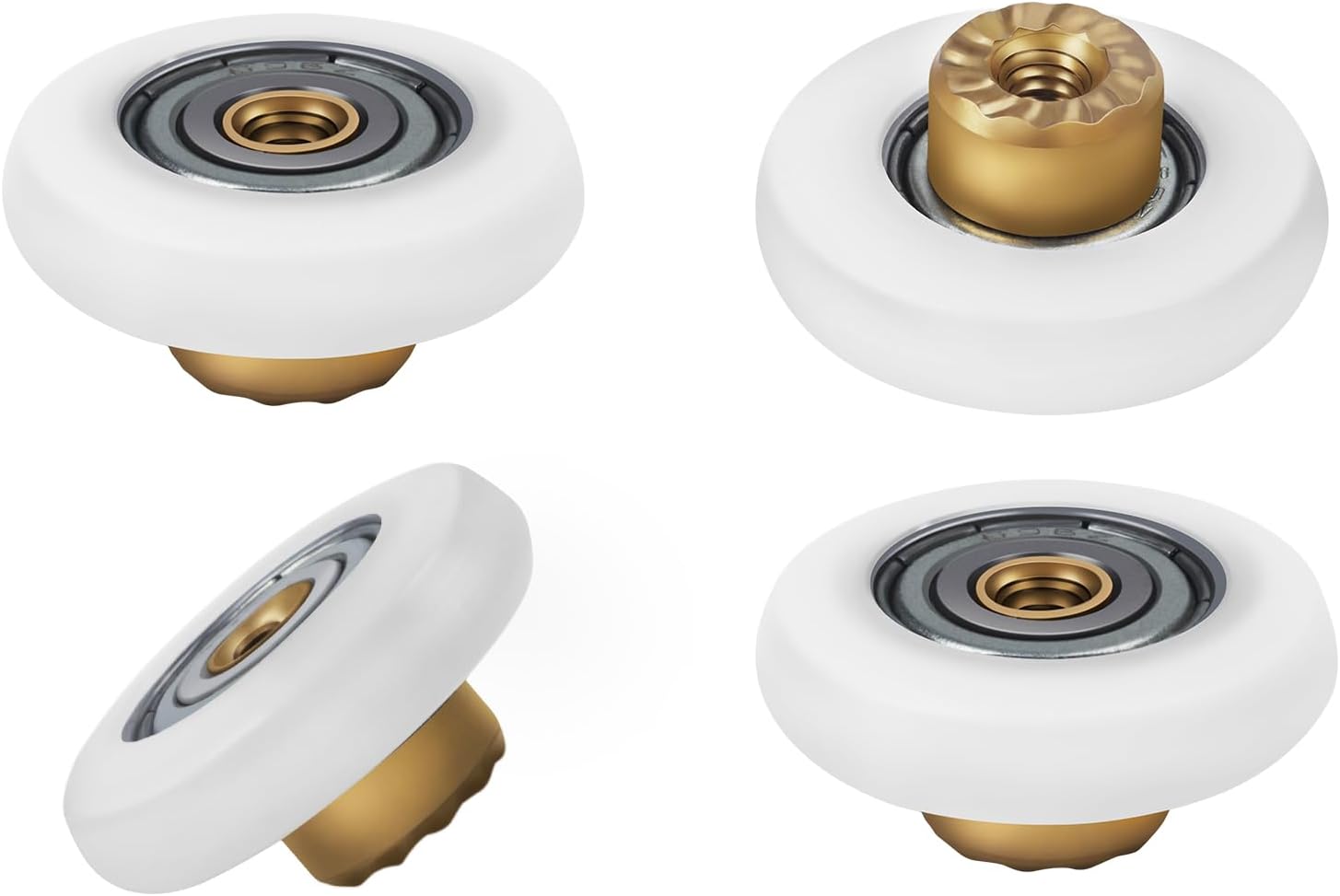 19mm Shower Door Rollers Replacement Part, 304 Stainless Steel Shower Door Wheels Runners, Bathroom Sliding Track Wheels, 4PCS
