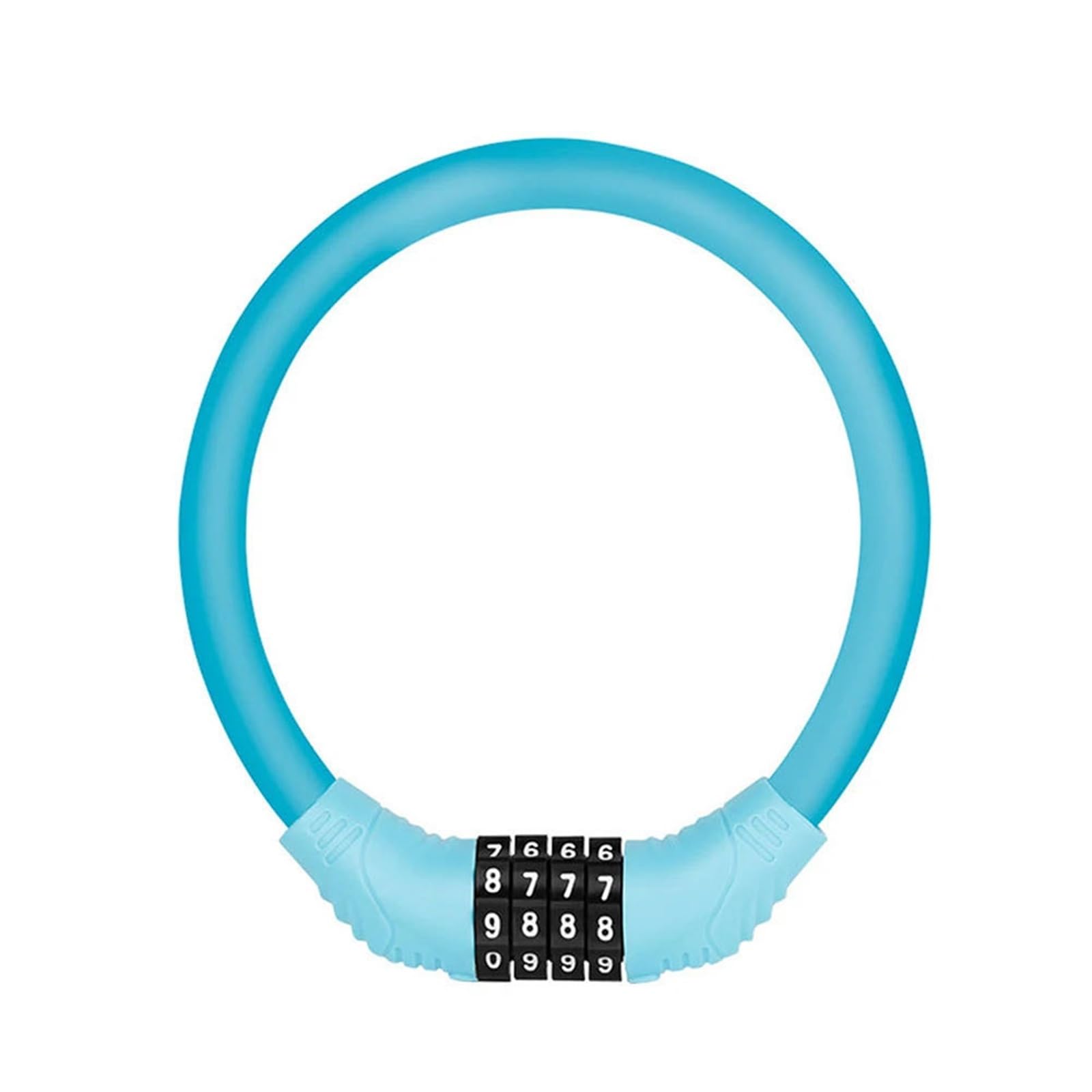 Chain Lock 4 Digital Code Anti-Theft Cable Lock Stainless Steel Security Locks Portable Combination Padlock Motorbike Lock(Blue)