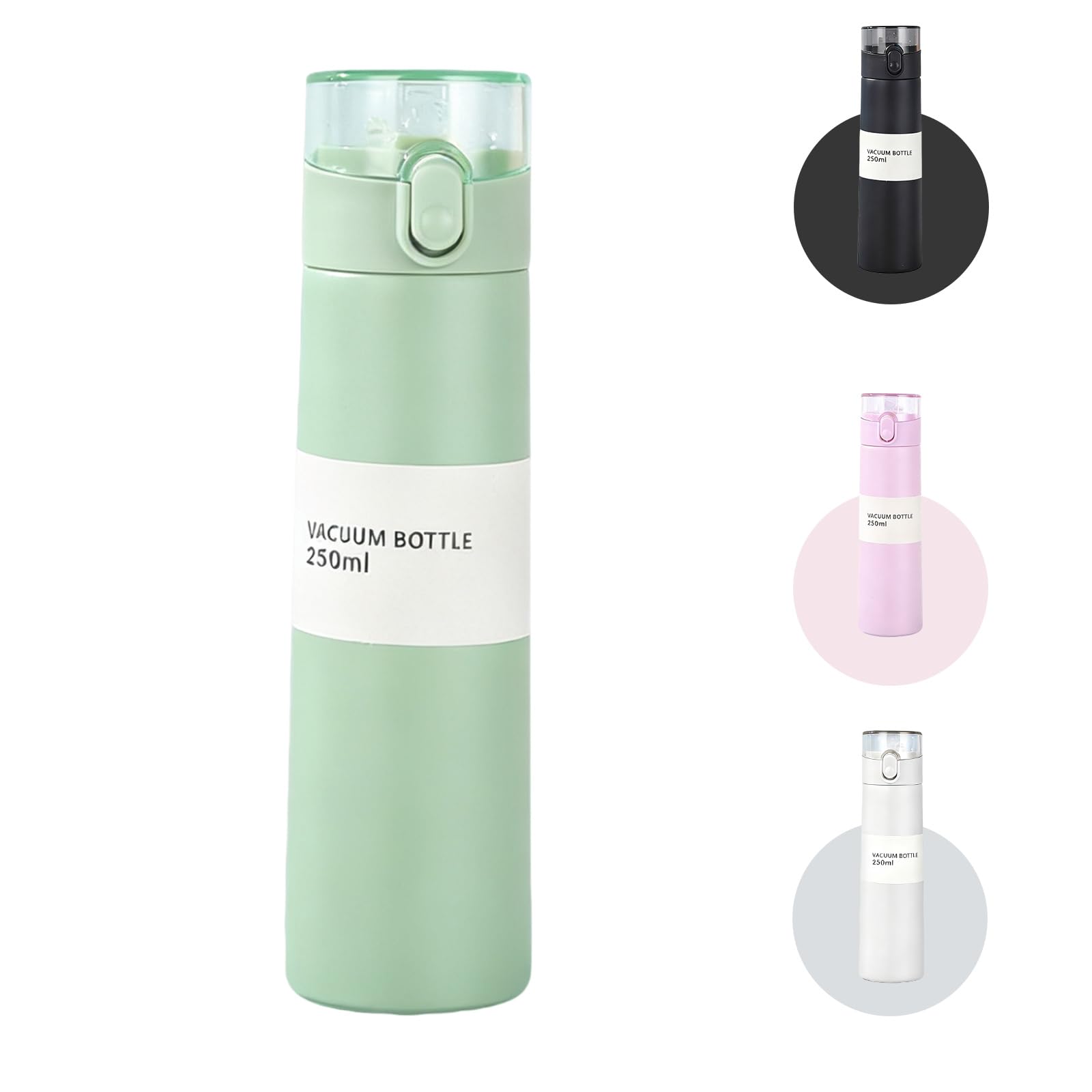 8.8oz Mini Water Bottle,Small Flasks,Stainless Steel Insulated Water Bottles,Leakproof Drinks Bottle with Carry Handle for Hot&Cold Drinks,Coffe,Juice(Green)-image-23