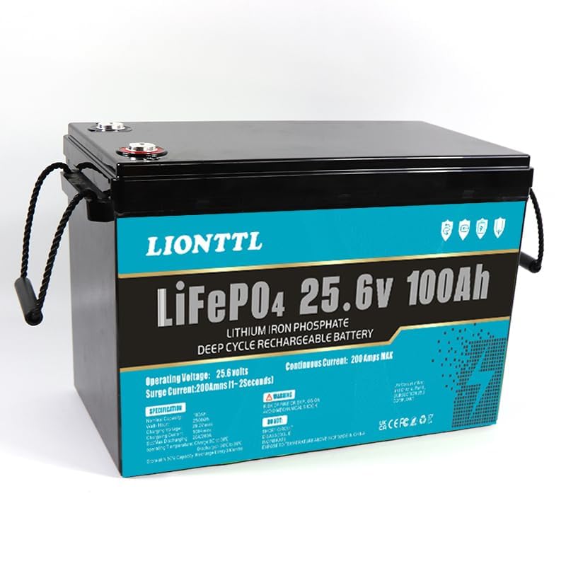 Long life batteries,24V(25.6V) 100Ah LiFePO4 Battery, | 5000+ Deep Cycle,Rechargeable Lithium Ion Phosphate Leisure Battery with BMS,Used in energy storage systems, etc.
