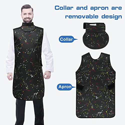 Image of 0.5mmPb Lead Apron with Thyroid Shield Collar - Xray Apron Lead Apron for X-Rays(Black)