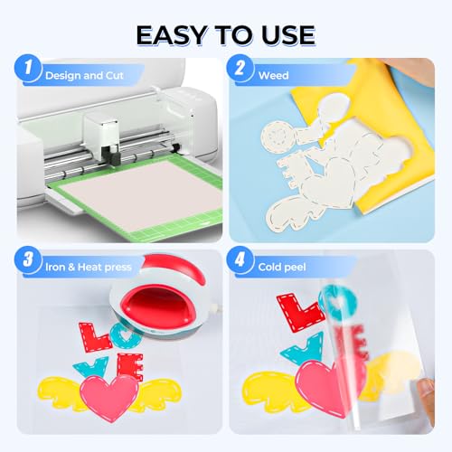 Image of HTVRONT Heat Transfer Vinyl Roll -12 inch x 4FT Black HTV Vinyl for T-Shirts, Black Iron on Vinyl for All Cutting Machines - Easy to Cut & Weed for HTV Heat Transfer Vinyl Design