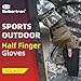 Seibertron S.O.L.A.G-T Tactical Three Fingerless Gloves - Water Resistant Impact Protection Outdoor Sports Gloves Army Green L