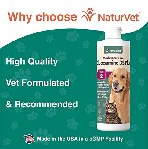 Naturvet Glucosamine Ds Plus Hip & Joint Support Liquid Pet Supplement – Level 2 Moderate Care For Dogs & Cats – Includes Glucosamine, Msm, Chondroitin – 8 Oz. #TOP2