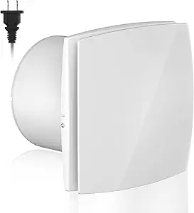 Hon&Guan 6'' Wall Exhaust Fan Bathroom Fan, 116 CFM Kitchen/Garage Exhaust Fan Through the Wall Fan for HVAC System, Super Silent, Strong Exhaust Fan 150A