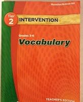 Tier 2 Intervention Grades 3-6 Vocabulary Teacher's Edition 002207418X Book Cover
