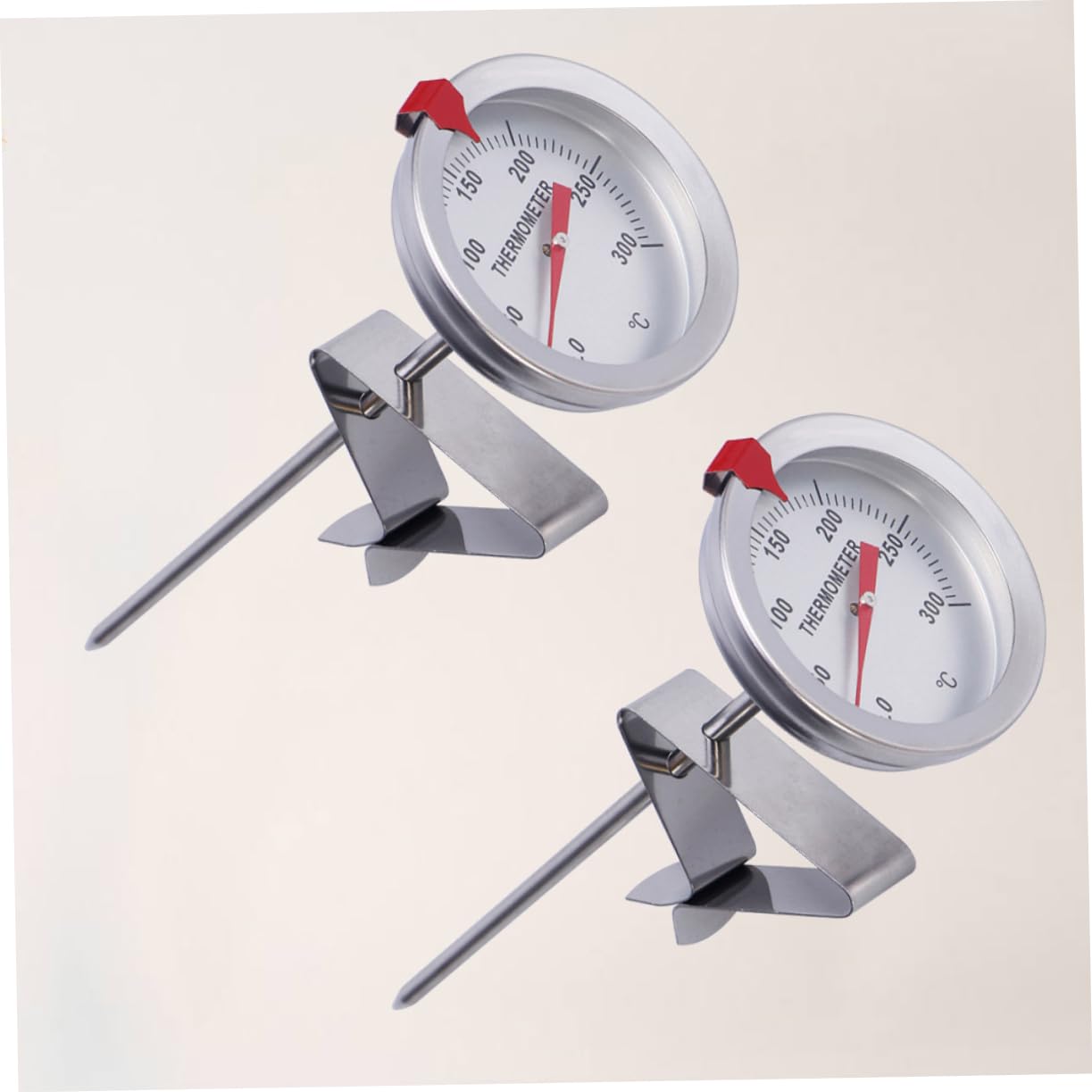 KICHOUSE 2Pcs High Temperature Resistance Food Thermometer Silver Kitchen Thermometers for Cooking Baking BBQ Probe
