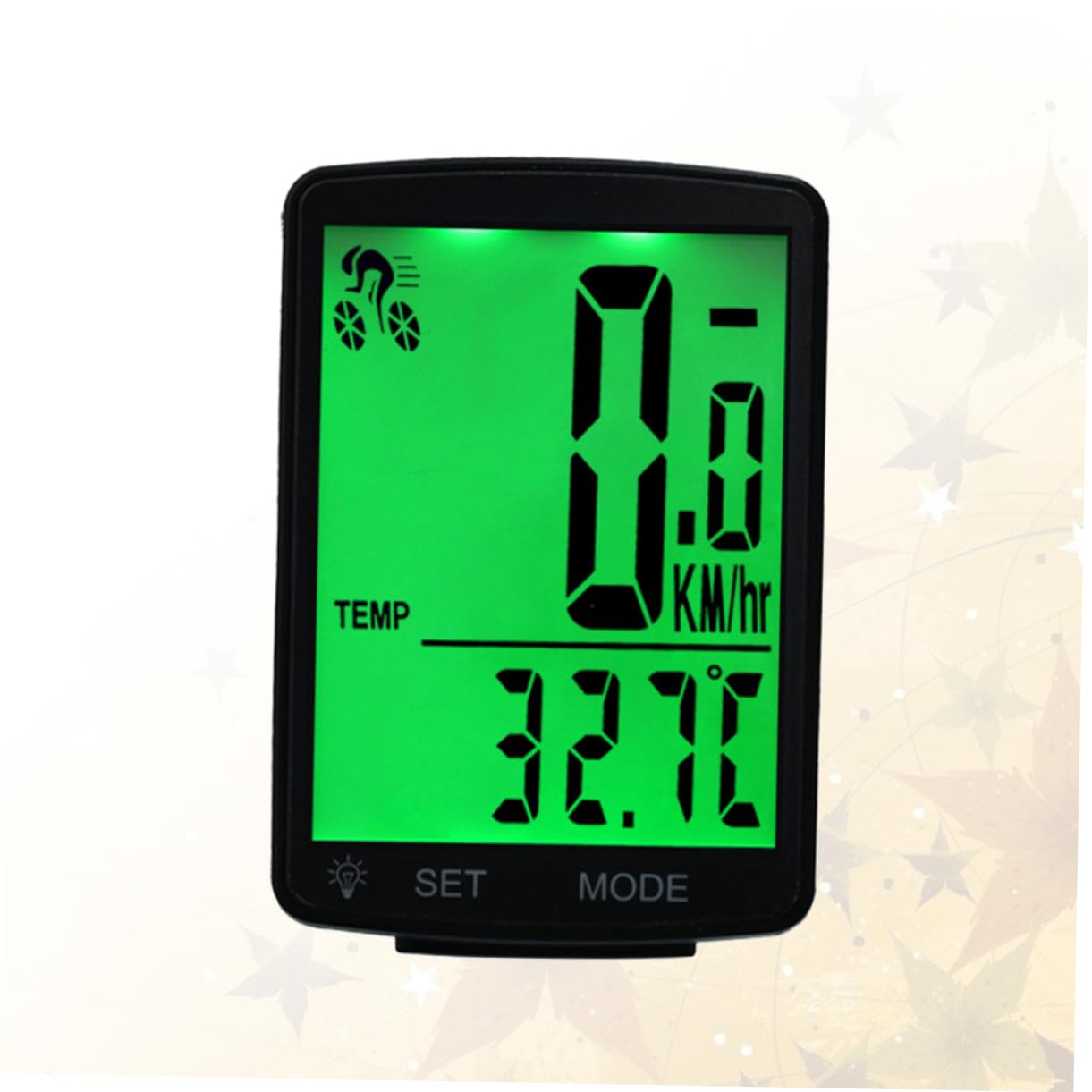 Kisangel Compteur de Vitesse de Vélo 2,8 Pouces, Écran LCD Vert