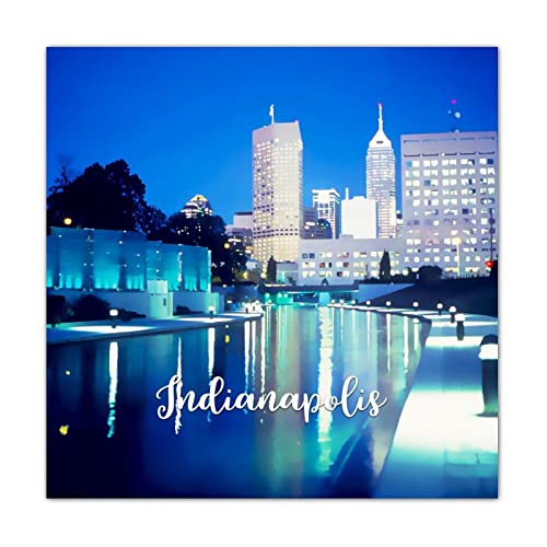 Skyline Indianapolis panneau bois haut de gamme, decoration murale personnalisee de 40 cm