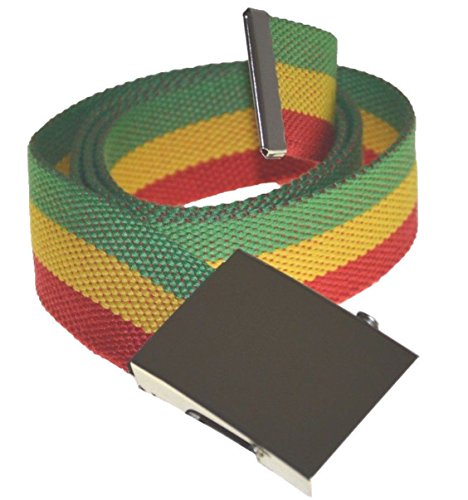 City Nylon Military Style Belt Rasta Red Yellow Green