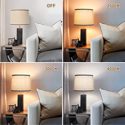 Image of Drum Lampshades Set of 2, Medium Fabric Lamp shades for Table Lamps, Floor Lamps, Beige Linen Lamp shades 11.6 inch Top x 12.6 inch Bottom x 9.8 inch High Spider Fitter, Replacement Lampshades, Assembly Required