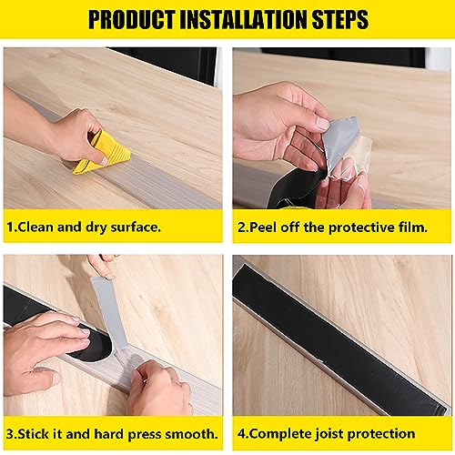 Image of COYOUCO Joist Tape for Decking, 2''50' Butyl Deck Tape, Waterproof Seal, Self-Adhesive Flashing Tape for Wood Decks Beams Roof (2 Rolls)
