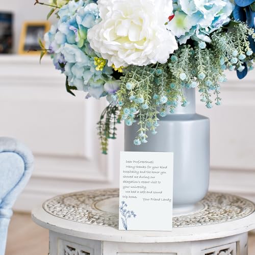 Image of Spiareal 100 Pcs Blank Note Cards Index Card, Blue, 4 x 6 in, Floral