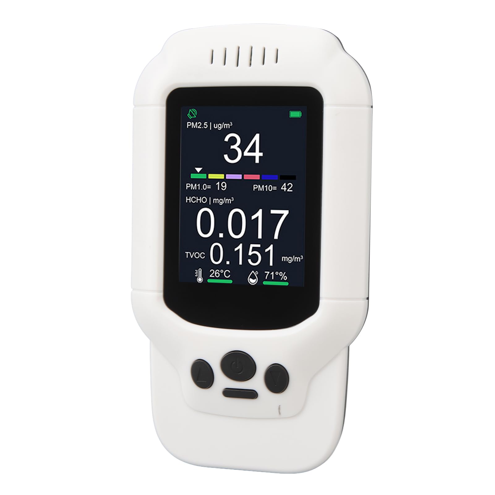 Versatile Indicatore di qualità Dell'aria Interna con Sensore di umidità della Temperatura, Display LCD 2,8 Pollici, Batteria Ricaricabile