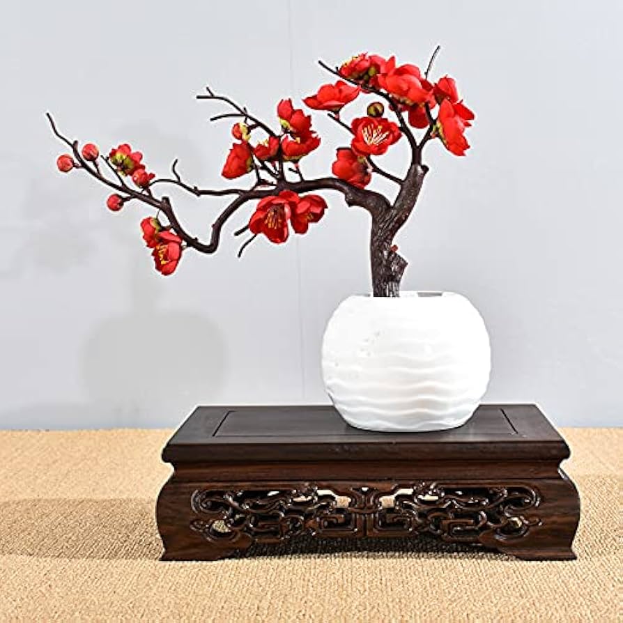 黒丹調天然木の花瓶、香炉台 黒丹調天然木の花瓶、香炉台