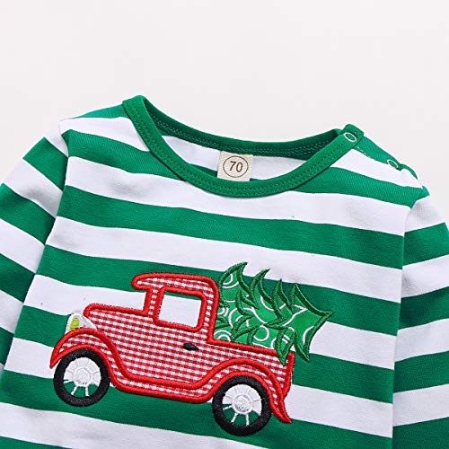 YOUNGER STAR Infant Newborn Baby Christmas Outfit Stripe Bodysuit Winter for Boys Girls Romper Clothing Set3