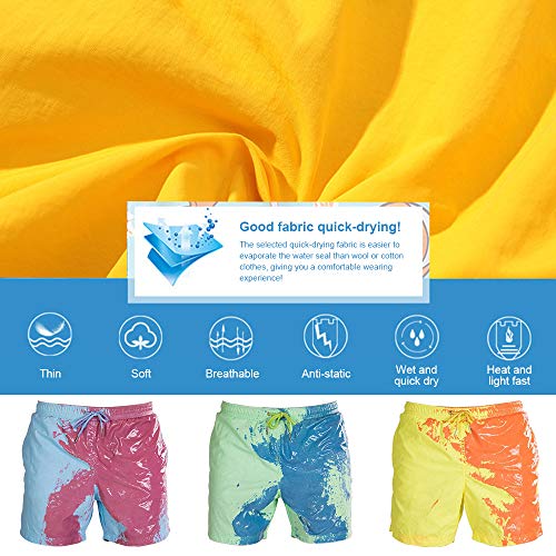 bigbigfamily Calções de banho para homem, calções de banho macios de secagem rápida - cordões ajustá