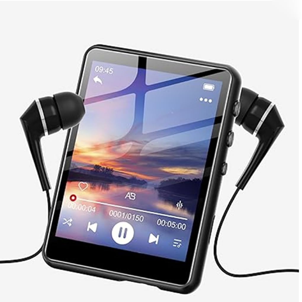 Reproductor de música con Bluetooth, batería de Larga duración y Biblioteca de música Esencial. Reproductor de portátil con Bluetooth, Totalmente, Negro, 128 GB