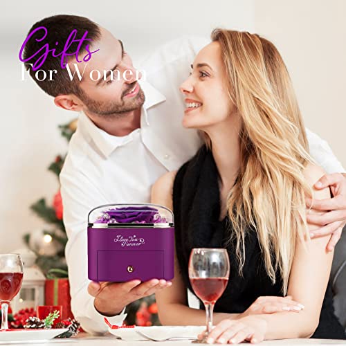 NEWNOVE-Preserved-Real-Purple-Rose-with-Angle-Wings-Necklace-Forever-Flowers-Gifts-for-Mom-Grandma-Wife-Girlfriend-Anniversary-or-Birthday-Gifts-for-Her-Women NEWNOVE Preserved Real Purple Rose with Angle Wings Necklace Forever Flowers Gifts for Mom Grandma Wife Girlfriend Anniversary or Birthday Gifts for Her Women