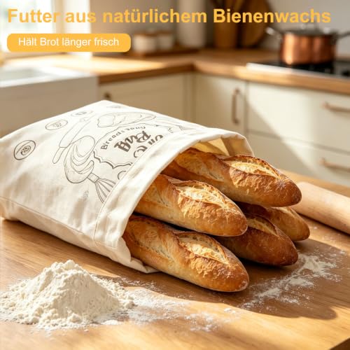 Bolsas de pan de cera de abejas de 43x32 cm reutilizables con cierre de hebilla pack de 2 5