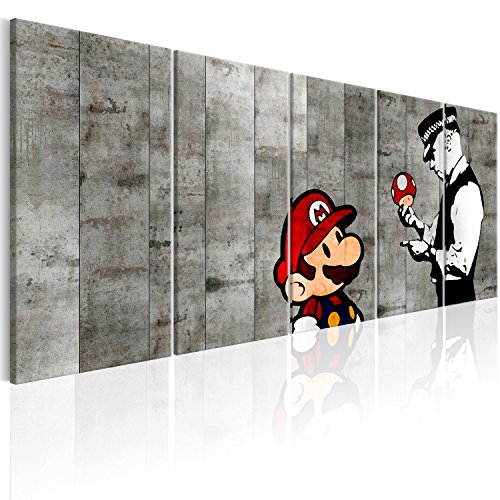 artgeist Acoustic Canvas Wall Art Banksy 90x35 in - 5pcs Picture with Acoustic Foam Sound Print Artwork Room Acoustics Soundproofing i-C-0111-b-m