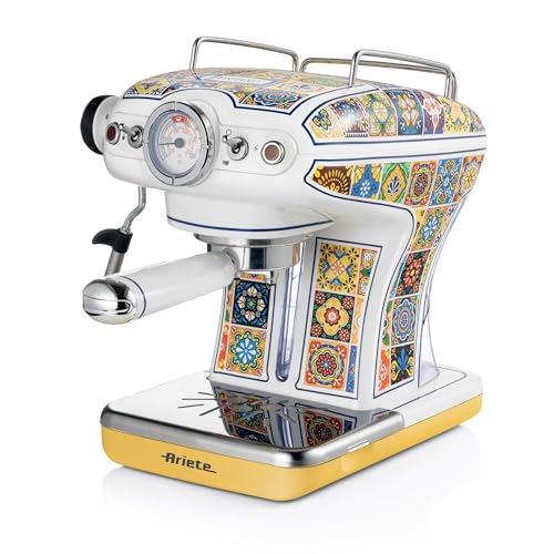 Ariete 1389 Positano Machine à café, 850 W, capacité du réservoir 0,9 l, filtre ½ tasses, plateau d'égouttement, cappuccinatore