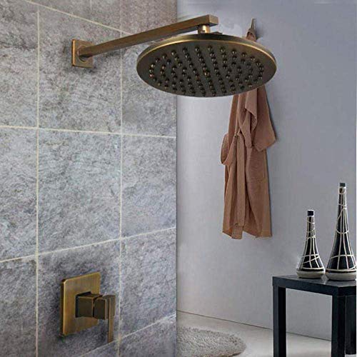 Robinet mitigeur de bain-douche mural en laiton antique 8 pouces