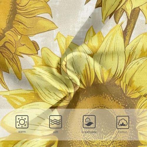 Vintage Sunflowers Yellow Brown Panties Little Girl Toddler Underwear Floral Cotton Cartoon Briefs Kids Undies 2t3