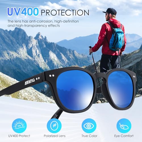 Polarized Sunglasses for Teens – UV400 Color Mirror Lens,Matte Round Frame Small Faces–Driving & Outdoors3