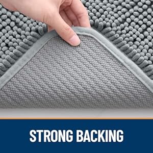   OLANLY-Dog-Door-Mat-for-Muddy-Paws-30x20-Absorbs-Moisture-and-Dirt-Absorbent-Non-Slip-Washable-Mat-Quick-Dry-Chenille-Mud-Mat-for-Dogs-Entry-Indoor-Door-Mat-for-Inside-Floor-Grey