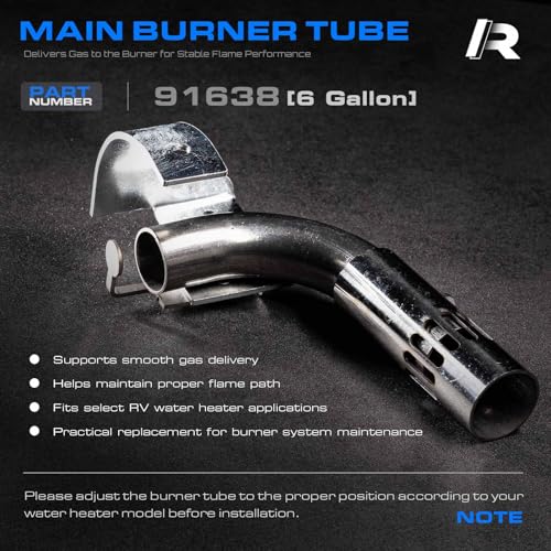 Image of RV Water Heater Burner System Repair Kit for Atwood 92078 Solenoid Gas Control Valve, 91638 Main Burner Tube, 93868 Igniter - Compatible with 6 Gallon Tanks, G6A-8E G6A-6E G6A-4E GC6AA-10E, GCH6A-7E