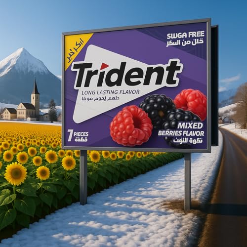 Image of Trident Mixed Berries Sugar Free Chewing Gum By Cougar | 12 Pack Box (7Sticks) | Long Lasting Berry Flavor | Resealable Packs for Travel, Work, School & Fresh Breath | Individually Wrapped Sticks with Raspberry & Blackberry Taste | 162g Box - (Imported-USA)